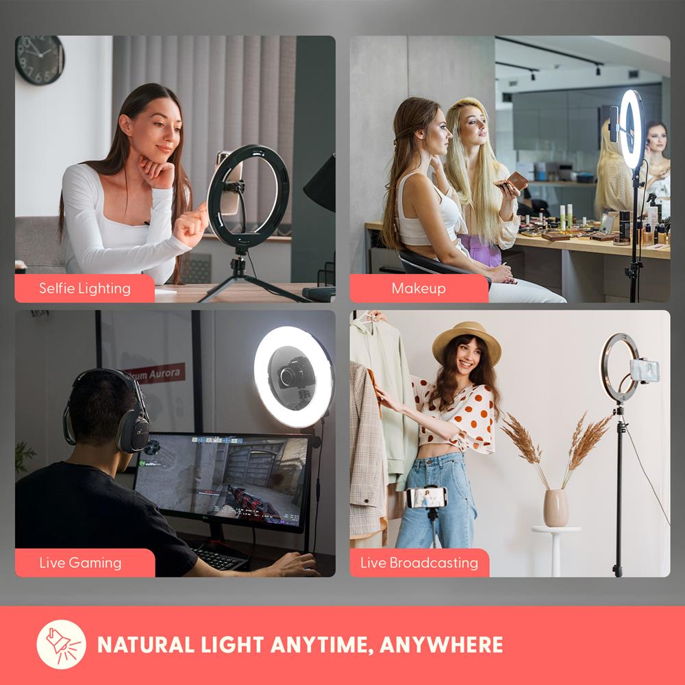 11" LED Selfie Ring Light, Adjustable Tripod