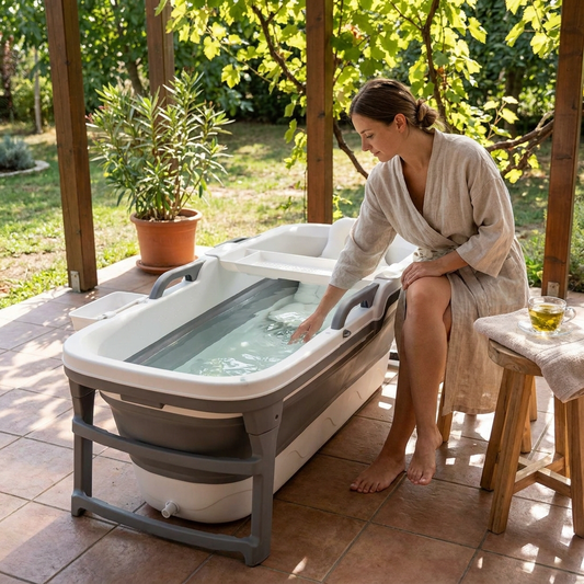 1.5M Foldable Bathtub Set Dark Gray