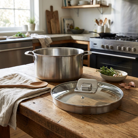 1.5 Quart Saucepan Lid - See-Through Tempered Glass, Oven Safe, Gray