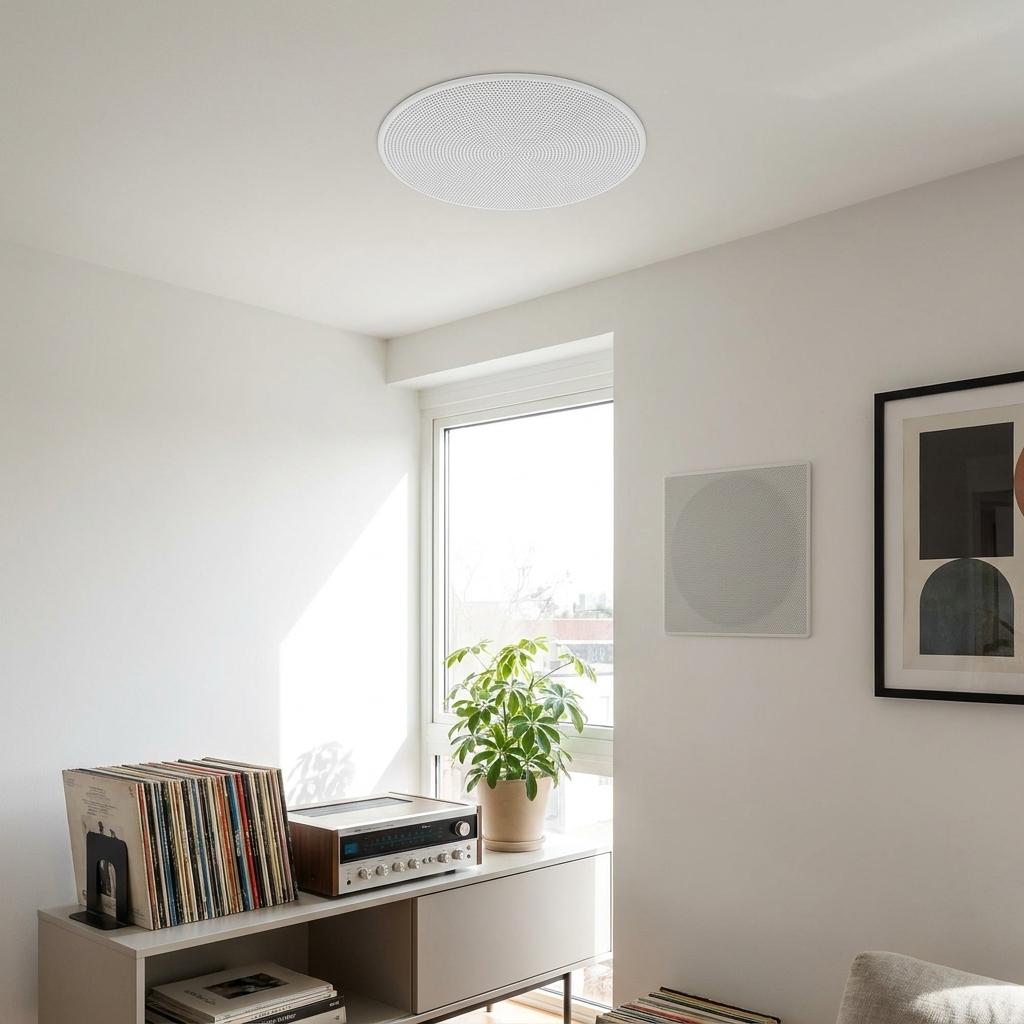 10" Ceiling Wall Speakers Pair, Full Range Sound, Flush Mount, 300W