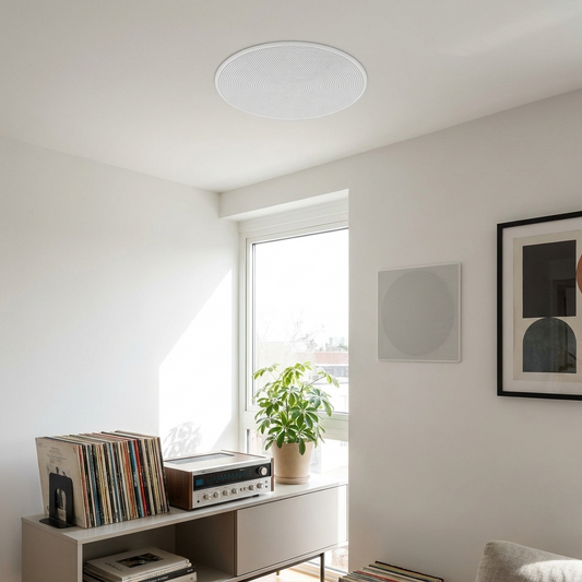 10" Ceiling Wall Speakers Pair, Full Range Sound, Flush Mount, 300W