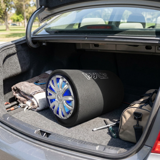 12" 600W Subwoofer Tube - Deep Bass, Aluminum Voice Coil, Carpeted