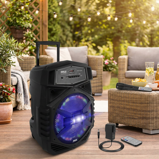 12" Portable Bluetooth Speaker 1000W Rechargeable LED Lights
