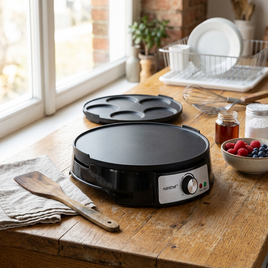 12" Reversible Crepe And Pancake Maker And Aluminum Hot Plate Griddle Cooktop