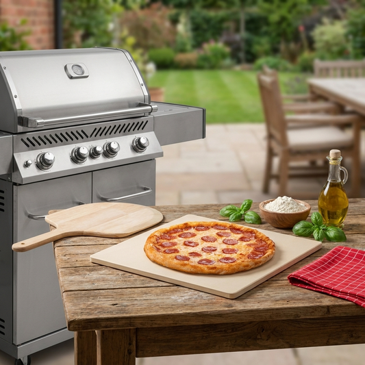12.8" Pizza Stone for Even Heat, Thermal Shock Resistant, Silicone