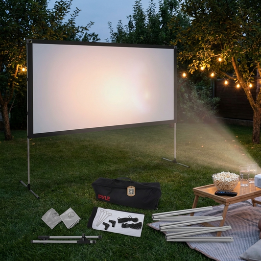 120" Portable Projector Screen, HD 16:9, Wrinkle-Resistant, Matte White
