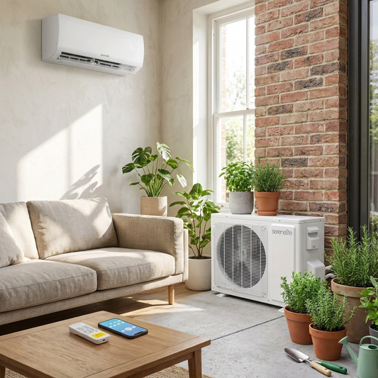 12000 BTU Indoor and Outdoor Mini Split AC Unit Kit 230V Smart Cooling Heating WiFi