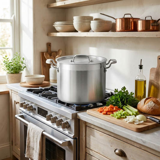 14 Qt Stock Pot - Even Heat, Induction Ready, Stainless Steel